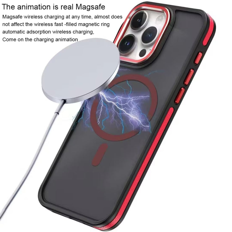 For iPhone 14 / 13 Two-color Frosted MagSafe Magnetic Phone Case(Red) - iPhone 14 Cases by buy2fix | Online Shopping UK | buy2fix