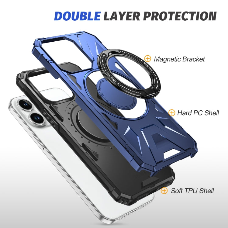 For iPhone 14/13 MagSafe Magnetic Shockproof Phone Case with Ring Holder(Navy Blue) - iPhone 14 Cases by buy2fix | Online Shopping UK | buy2fix