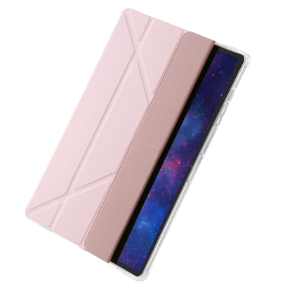 For Samsung Galaxy Tab S9+ Clear Acrylic Deformation Leather Tablet Case(Pink) - Galaxy Tab S9+ Cases by buy2fix | Online Shopping UK | buy2fix