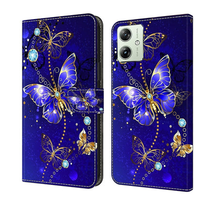 For Motorola Moto G54 Crystal 3D Shockproof Protective Leather Phone Case(Diamond Butterfly) - Motorola Cases by buy2fix | Online Shopping UK | buy2fix