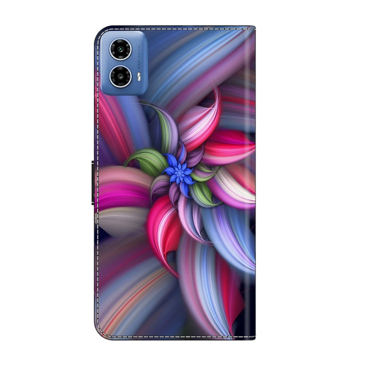 For Motorola Moto G24 Crystal 3D Shockproof Protective Leather Phone Case(Colorful Flower) - Motorola Cases by buy2fix | Online Shopping UK | buy2fix