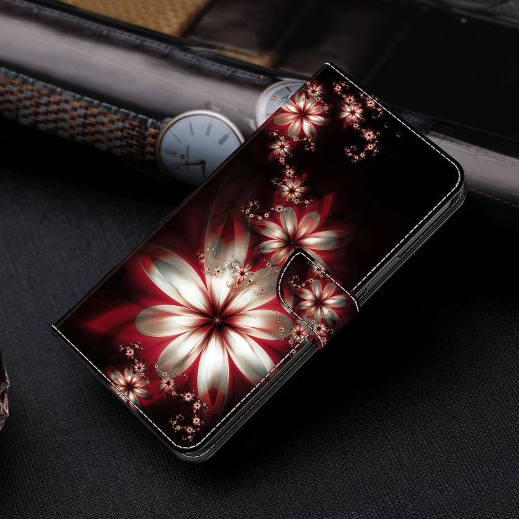 For Motorola Moto G34 Crystal 3D Shockproof Protective Leather Phone Case(Fantastic Flower) - Motorola Cases by buy2fix | Online Shopping UK | buy2fix