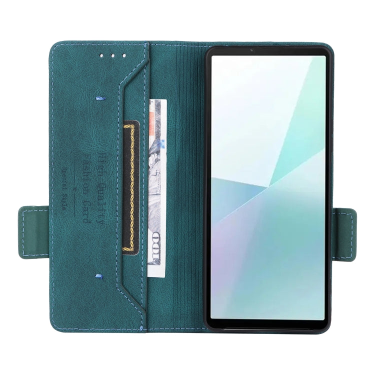 For Sony Xperia 10 VI 2024 Magnetic Clasp Leather Phone Case(Green) - Sony Cases by buy2fix | Online Shopping UK | buy2fix
