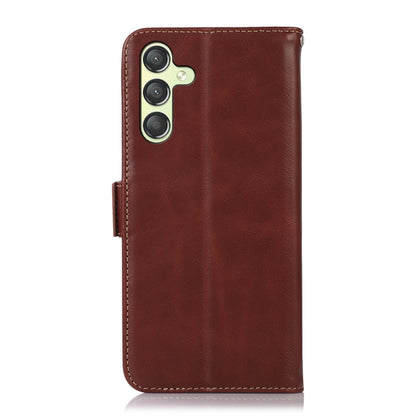 For Xiaomi 14 Magnetic Crazy Horse Texture Genuine Leather RFID Phone Case(Brown) - 14 Cases by buy2fix | Online Shopping UK | buy2fix