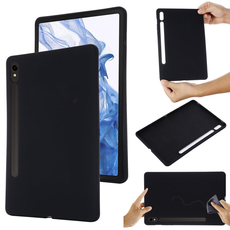 For Samsung Galaxy Tab S9 FE Pure Color Liquid Silicone Shockproof Tablet Case(Black) - Galaxy Tab S9 FE by buy2fix | Online Shopping UK | buy2fix