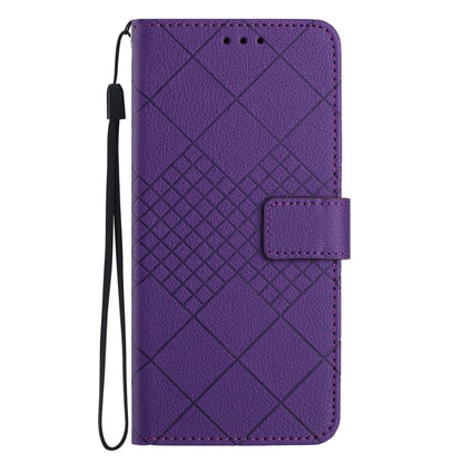 For Sony Xperia 10 VI Rhombic Grid Texture Leather Phone Case(Purple) - Sony Cases by buy2fix | Online Shopping UK | buy2fix