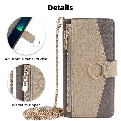 For Xiaomi Redmi Note 13 4G Crossbody Litchi Texture Leather Phone Case(Grey) - Note 13 Cases by buy2fix | Online Shopping UK | buy2fix