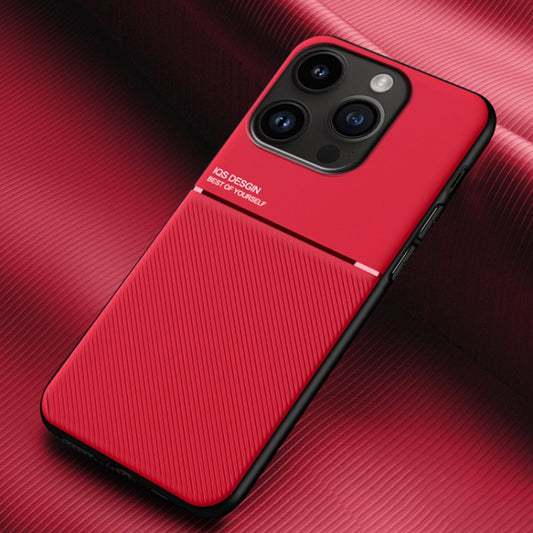 For iPhone 16 Pro Max Classic Tilt Strip Grain Magnetic Shockproof PC + TPU Phone Case(Red) - iPhone 16 Pro Max Cases by buy2fix | Online Shopping UK | buy2fix