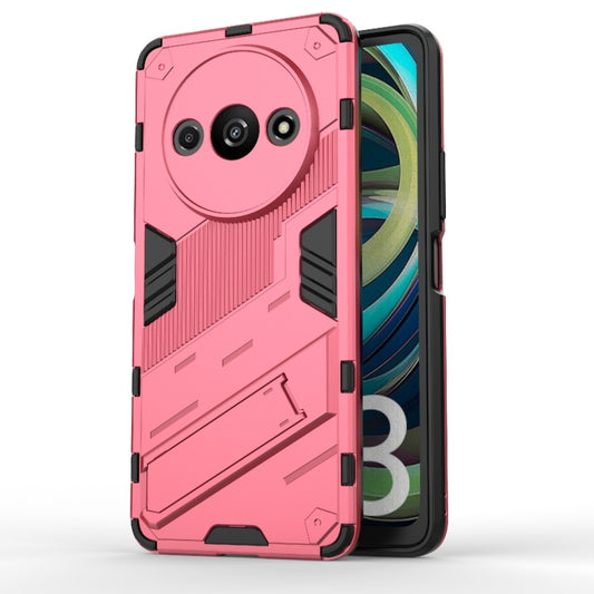 For Xiaomi Redmi A3 4G Global Punk Armor 2 in 1 PC + TPU Phone Case with Holder(Light Red) - Xiaomi Cases by buy2fix | Online Shopping UK | buy2fix