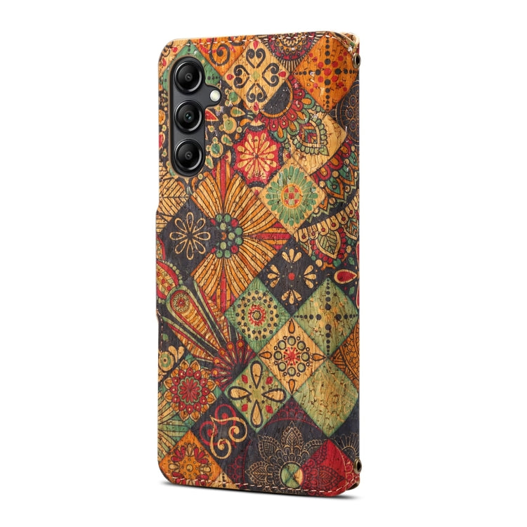 For Samsung Galaxy S24+ 5G Denior Flower Language Series Cork Fabric Oil Edge Leather Phone Case(Autumn) - Galaxy S24+ 5G Cases by Denior | Online Shopping UK | buy2fix