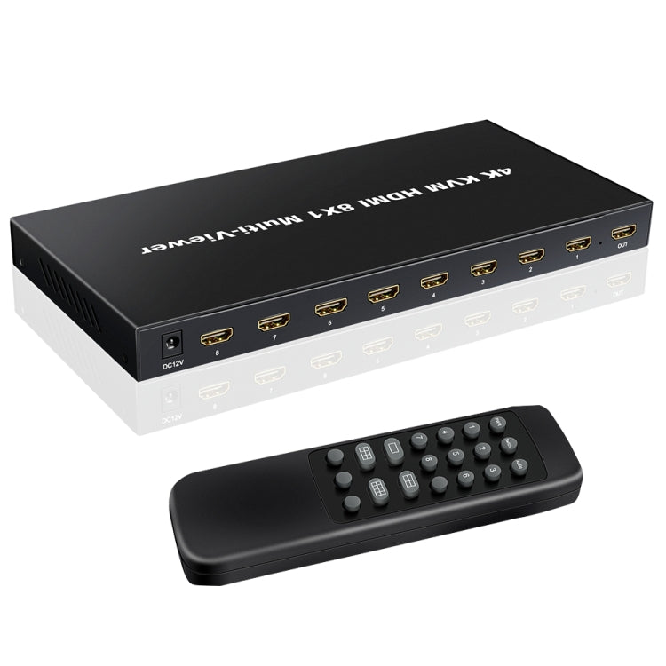 NK-E80 4K 30Hz 8 In 1 Out HDMI 8-way Screen Splitter KVM Switch(UK Plug) - Switch by buy2fix | Online Shopping UK | buy2fix