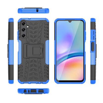 For Samsung Galaxy A05s Tire Texture TPU + PC Phone Case with Holder(Blue) - Galaxy Phone Cases by buy2fix | Online Shopping UK | buy2fix