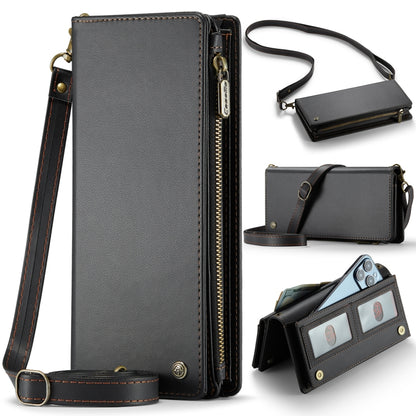 CaseMe ME10 Universal Wallet Phone Case with Lanyard(Black) - Universal Leather Case by CaseMe | Online Shopping UK | buy2fix