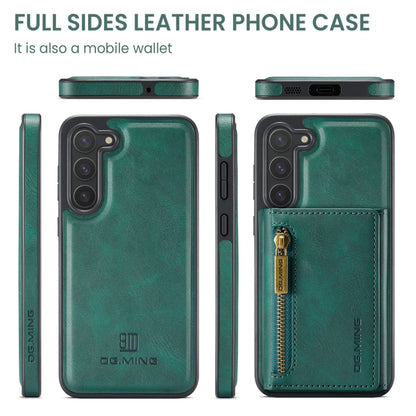 For Samsung Galaxy S23 DG.MING M5 Series Zip RFID Multi Card Detachable Leather Phone Case(Green) - Galaxy S23 5G Cases by DG.MING | Online Shopping UK | buy2fix