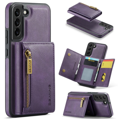 For Samsung Galaxy S22+ DG.MING M5 Series Zip RFID Multi Card Detachable Leather Phone Case(Purple) - Galaxy S22+ 5G Cases by DG.MING | Online Shopping UK | buy2fix