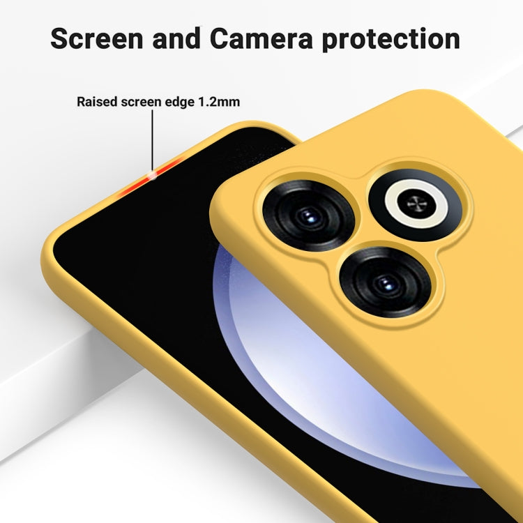 For Infinix Smart 8 Solid Color Liquid Silicone Dropproof Full Coverage Protective Case(Yellow) - Infinix Cases by buy2fix | Online Shopping UK | buy2fix