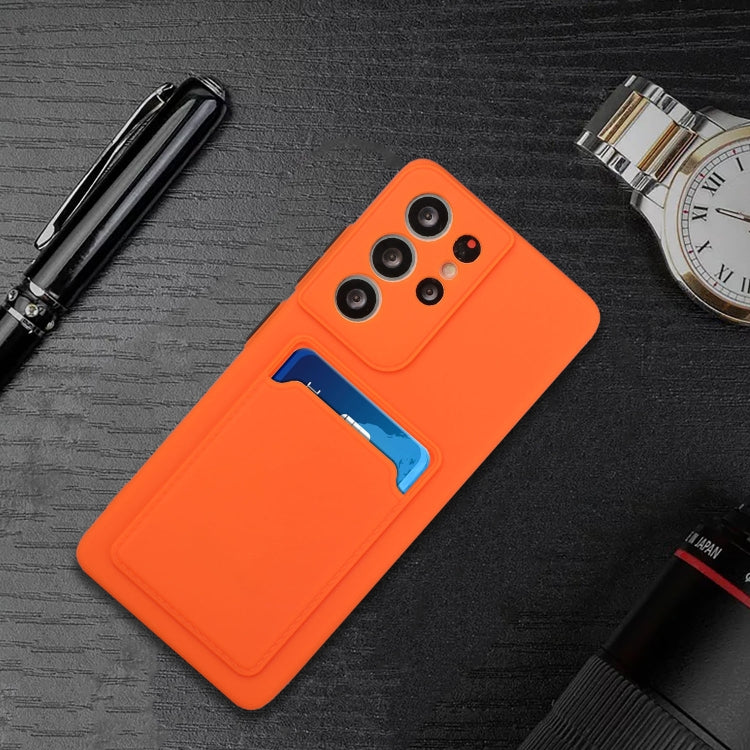 For Samsung Galaxy S24 Ultra Card Slot Design Shockproof TPU Phone Case(Orange) - Galaxy S24 Ultra 5G Cases by buy2fix | Online Shopping UK | buy2fix