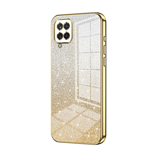 For Samsung Galaxy A12 4G / 5G Gradient Glitter Powder Electroplated Phone Case(Gold) - Galaxy Phone Cases by buy2fix | Online Shopping UK | buy2fix