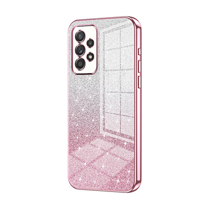 For Samsung Galaxy A52 5G Gradient Glitter Powder Electroplated Phone Case(Pink) - Galaxy Phone Cases by buy2fix | Online Shopping UK | buy2fix