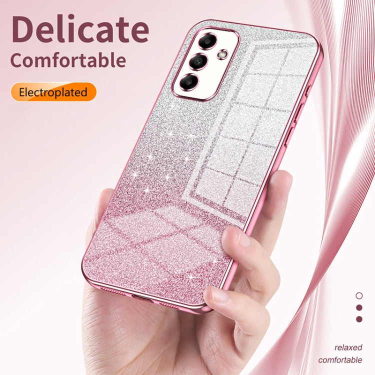 For Samsung Galaxy S23 5G Gradient Glitter Powder Electroplated Phone Case(Transparent) - Galaxy S23 5G Cases by buy2fix | Online Shopping UK | buy2fix
