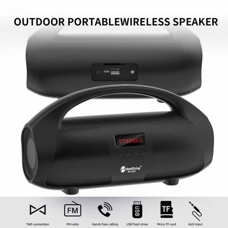 NewRixing NR2055 Wireless Portable TWS Bluetooth Speaker with Microphone(Red) - Desktop Speaker by NewRixing | Online Shopping UK | buy2fix