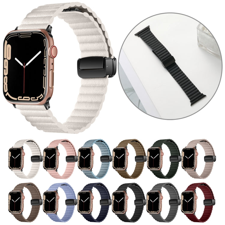 For Apple Watch Series 5 40mm Water Ripple Magnetic Folding Buckle Watch Band, Style: Bold Version(Indigo Blue) - Watch Bands by buy2fix | Online Shopping UK | buy2fix