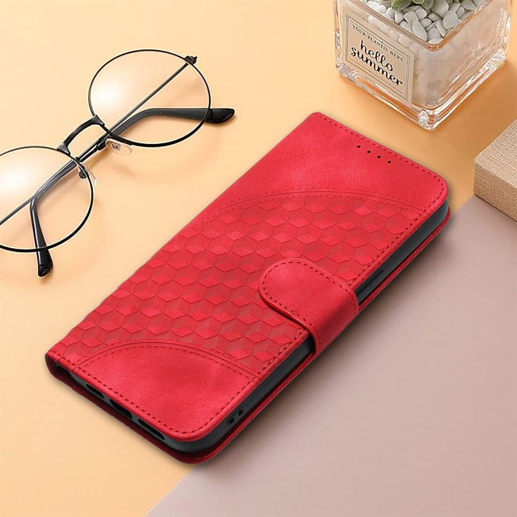 For iPhone SE 2024 YX0060 Elephant Head Embossed Phone Leather Case with Lanyard(Red) - More iPhone Cases by buy2fix | Online Shopping UK | buy2fix