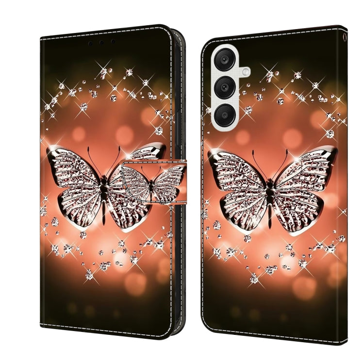 For Samsung Galaxy A55 5G Crystal 3D Shockproof Protective Leather Phone Case(Crystal Butterfly) - Galaxy Phone Cases by buy2fix | Online Shopping UK | buy2fix