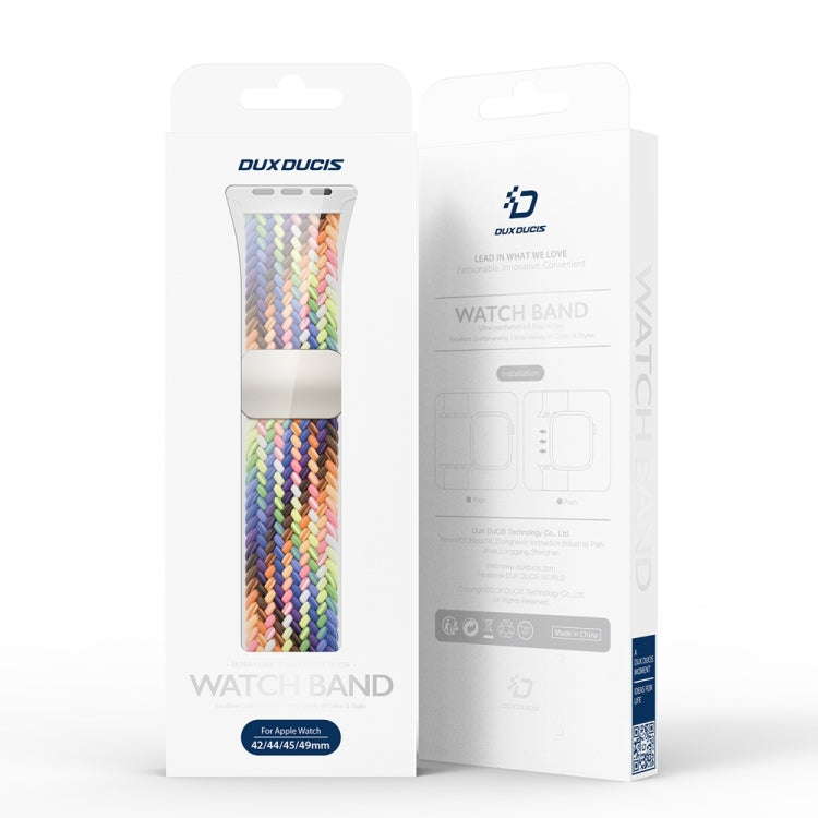 For Apple Watch SE 2023 40mm DUX DUCIS Mixture Pro Series Magnetic Buckle Nylon Braid Watch Band(New Rainbow) - Watch Bands by DUX DUCIS | Online Shopping UK | buy2fix