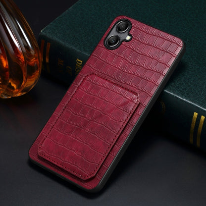 For Samsung Galaxy S23 Ultra 5G Denior Imitation Crocodile Leather Back Phone Case with Holder(Rose Red) - Galaxy S23 Ultra 5G Cases by Denior | Online Shopping UK | buy2fix