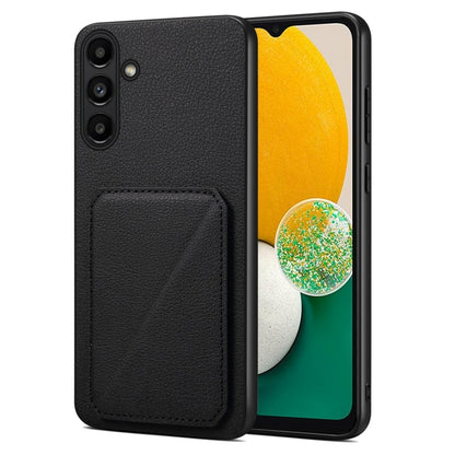 For Samsung Galaxy A13 5G Denior Imitation Calf Leather Back Phone Case with Holder(Black) - Galaxy Phone Cases by Denior | Online Shopping UK | buy2fix