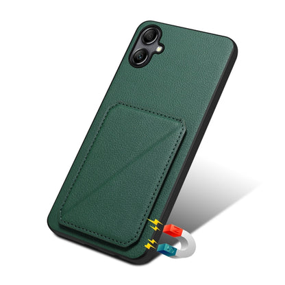 For Samsung Galaxy S23 FE 5G Denior Imitation Calf Leather Back Phone Case with Holder(Green) - Galaxy S23 FE 5G Cases by Denior | Online Shopping UK | buy2fix