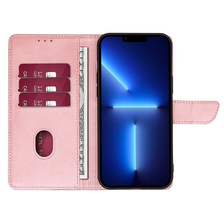 For Motorola Moto G Play 4G 2024 Calf Texture Buckle Flip Leather Phone Case(Rose Gold) - Motorola Cases by buy2fix | Online Shopping UK | buy2fix