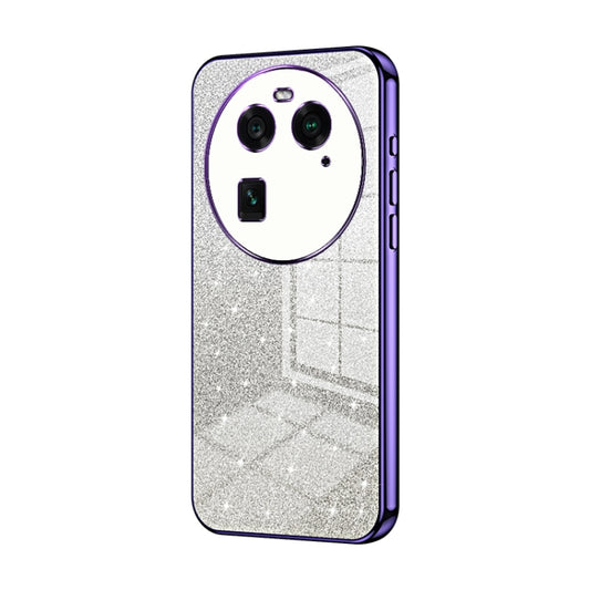 For OPPO Find X6 Gradient Glitter Powder Electroplated Phone Case(Purple) - OPPO Cases by buy2fix | Online Shopping UK | buy2fix
