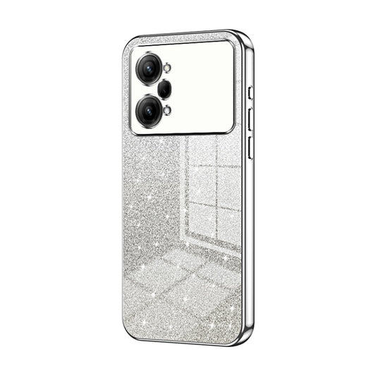 For OPPO K10 Pro Gradient Glitter Powder Electroplated Phone Case(Silver) - OPPO Cases by buy2fix | Online Shopping UK | buy2fix