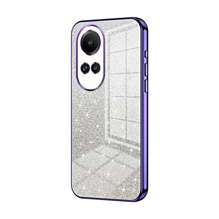 For OPPO Reno10 5G/Reno10 Pro 5G Global Gradient Glitter Powder Electroplated Phone Case(Purple) - OPPO Cases by buy2fix | Online Shopping UK | buy2fix