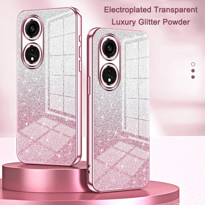 For OPPO Reno4 SE Gradient Glitter Powder Electroplated Phone Case(Pink) - OPPO Cases by buy2fix | Online Shopping UK | buy2fix