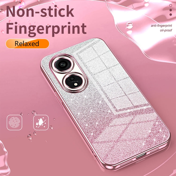 For OPPO Reno6 Pro+ Gradient Glitter Powder Electroplated Phone Case(Black) - OPPO Cases by buy2fix | Online Shopping UK | buy2fix