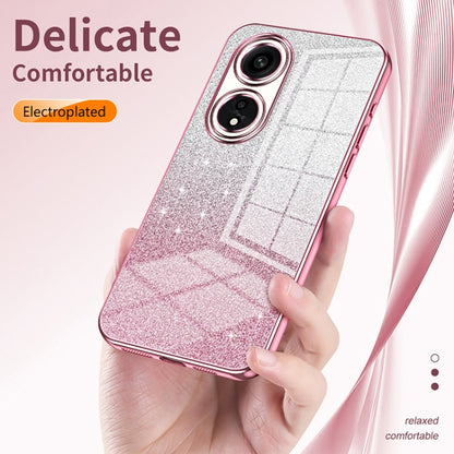 For OPPO Reno7 Pro Gradient Glitter Powder Electroplated Phone Case(Purple) - OPPO Cases by buy2fix | Online Shopping UK | buy2fix