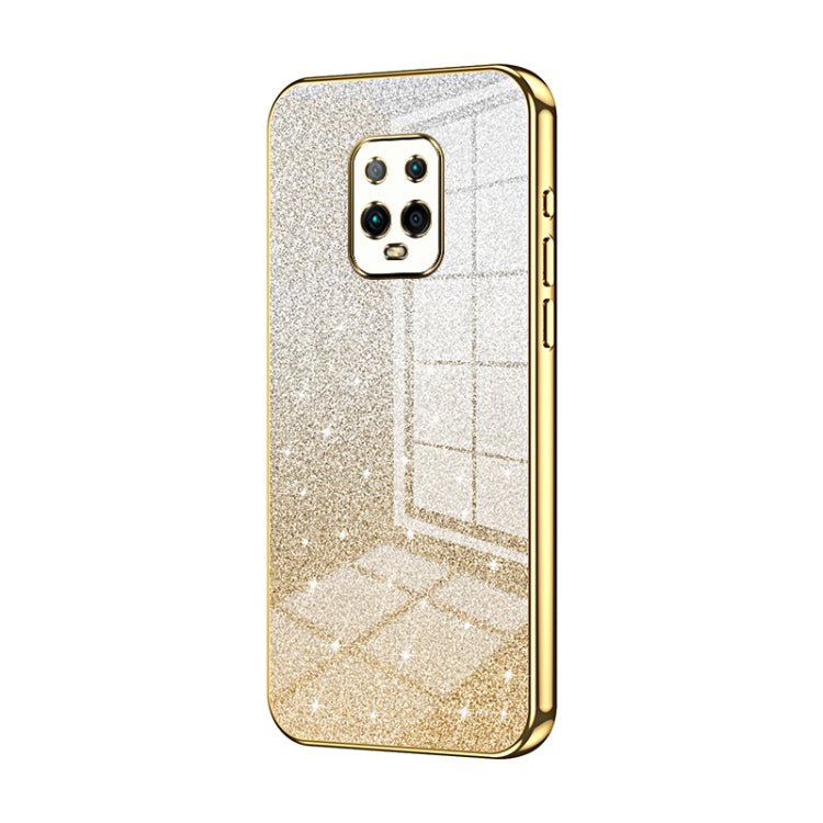 For Xiaomi Redmi 10X Pro 5G Gradient Glitter Powder Electroplated Phone Case(Gold) - Xiaomi Cases by buy2fix | Online Shopping UK | buy2fix