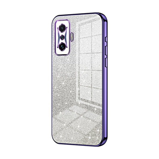 For Xiaomi Redmi K50 Gaming / Poco F4 GT Gradient Glitter Powder Electroplated Phone Case(Purple) - Xiaomi Cases by buy2fix | Online Shopping UK | buy2fix