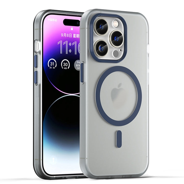 For iPhone 16 Pro MagSafe Frosted Translucent TPU + PC Full Coverage Phone Case(Dark Blue) - iPhone 16 Pro Cases by buy2fix | Online Shopping UK | buy2fix