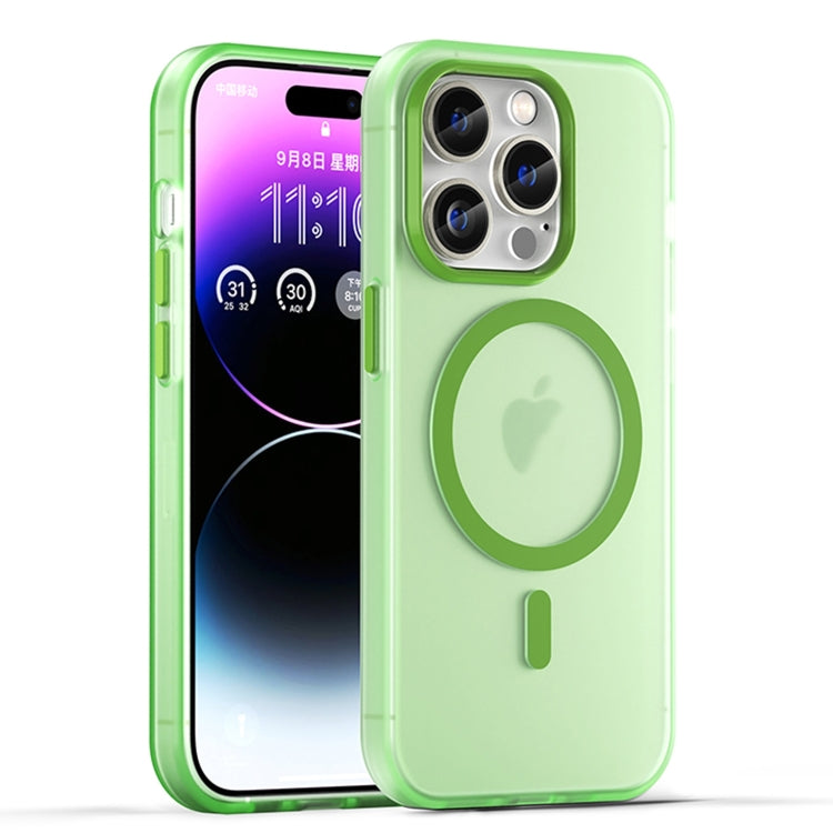 For iPhone 16 Pro MagSafe Frosted Translucent TPU + PC Full Coverage Phone Case(Green) - iPhone 16 Pro Cases by buy2fix | Online Shopping UK | buy2fix