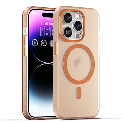 For iPhone 16 Pro MagSafe Frosted Translucent TPU + PC Full Coverage Phone Case(Orange) - iPhone 16 Pro Cases by buy2fix | Online Shopping UK | buy2fix