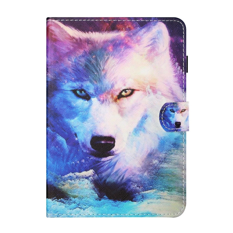 For Lenovo Tab M11/ Xiaoxin Pad 11 2024 Coloured Drawing Stitching Smart Leather Tablet Case(Wolf) - Lenovo by buy2fix | Online Shopping UK | buy2fix