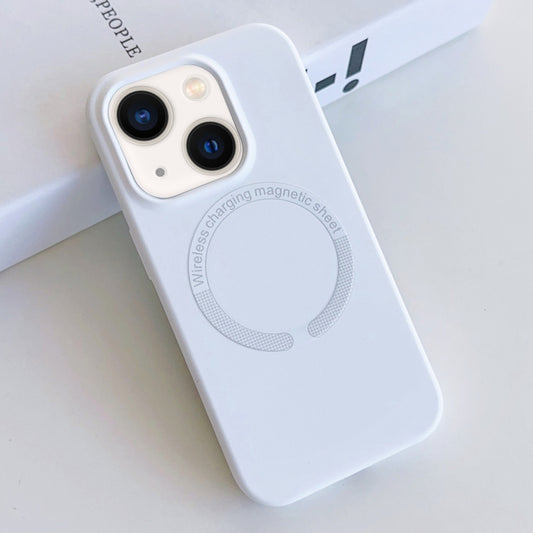 For iPhone 14 Plus MagSafe Magnetic Liquid Silicone Phone Case(White) - iPhone 14 Plus Cases by buy2fix | Online Shopping UK | buy2fix