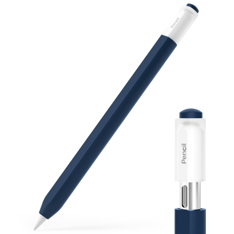 For Apple Pencil (USB-C) Transparent Jelly Stylus Protective Cover(Midnight Blue) - Pencil Accessories by buy2fix | Online Shopping UK | buy2fix