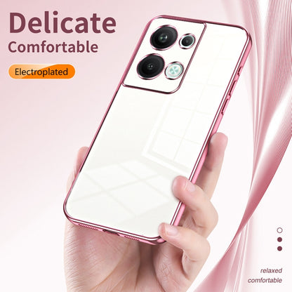 For OPPO Reno9 Pro+ Transparent Plating Fine Hole Phone Case(Green) - OPPO Cases by buy2fix | Online Shopping UK | buy2fix