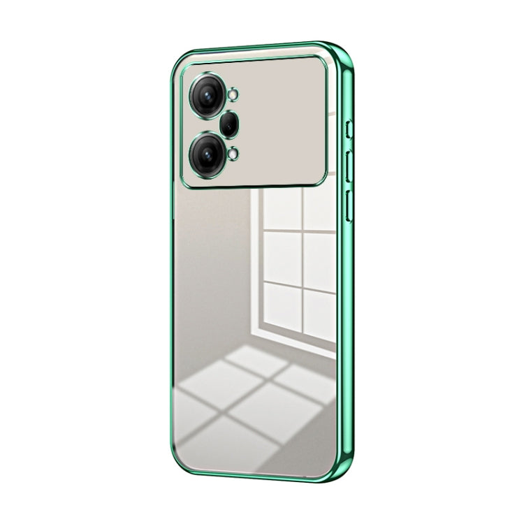 For OPPO K10 Pro Transparent Plating Fine Hole Phone Case(Green) - OPPO Cases by buy2fix | Online Shopping UK | buy2fix