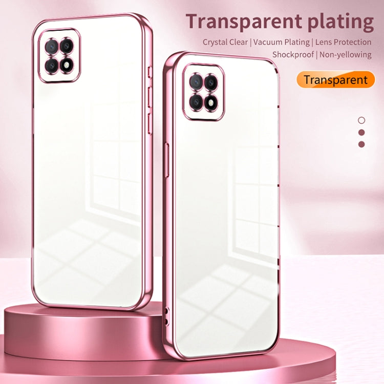 For OPPO A72 5G / A73 5G Transparent Plating Fine Hole Phone Case(Black) - OPPO Cases by buy2fix | Online Shopping UK | buy2fix